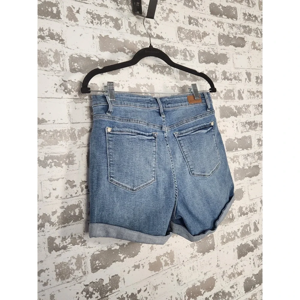 Judy Blue Jeans Shorts Size Large Blue Stretch Denim‎ Cuff Hem JB150096